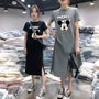 大版短袖过膝中长款连衣裙