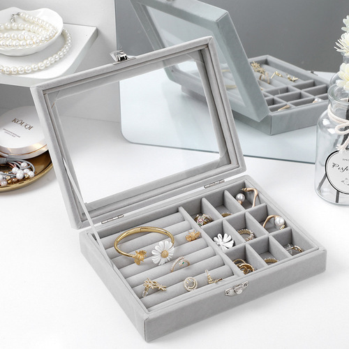 Earrings, earrings storage box, jewelry, dust-proof jewelry box, ear clips, earrings, ear wire organizer, small jewelry box with lid