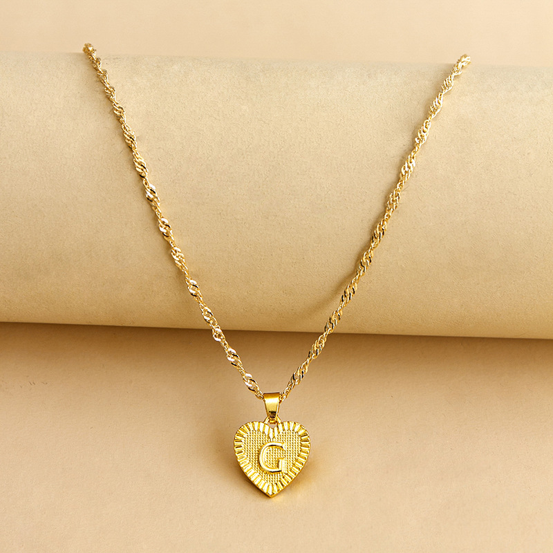Simple Style Letter Heart Shape Alloy Plating Women's Pendant Necklace display picture 8