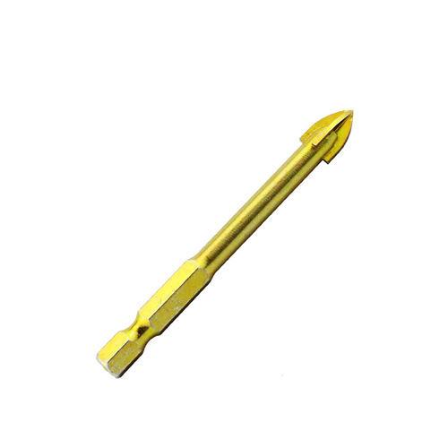 Hexagonal handle copper-plated ceramic triangular glass tile hole opener concrete hole expander twist cross alloy drill bit