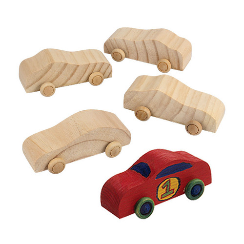 Preschool Handicraft DIY - Make Your Own Wooden Small Car, Colorful Airplane, Plain Colorable White Mold, Paintable White Model