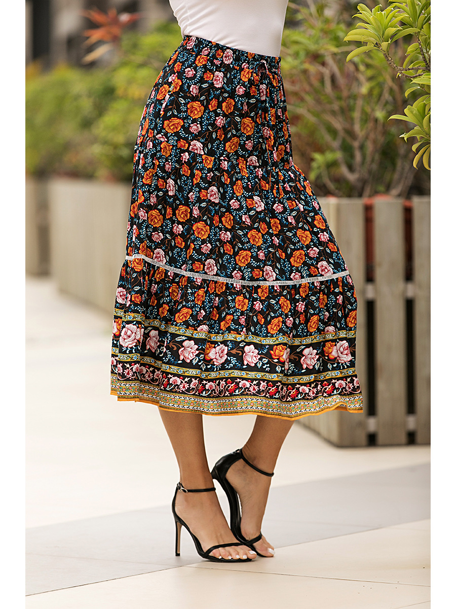 Comfortable printed rayon skirt NSAL8070