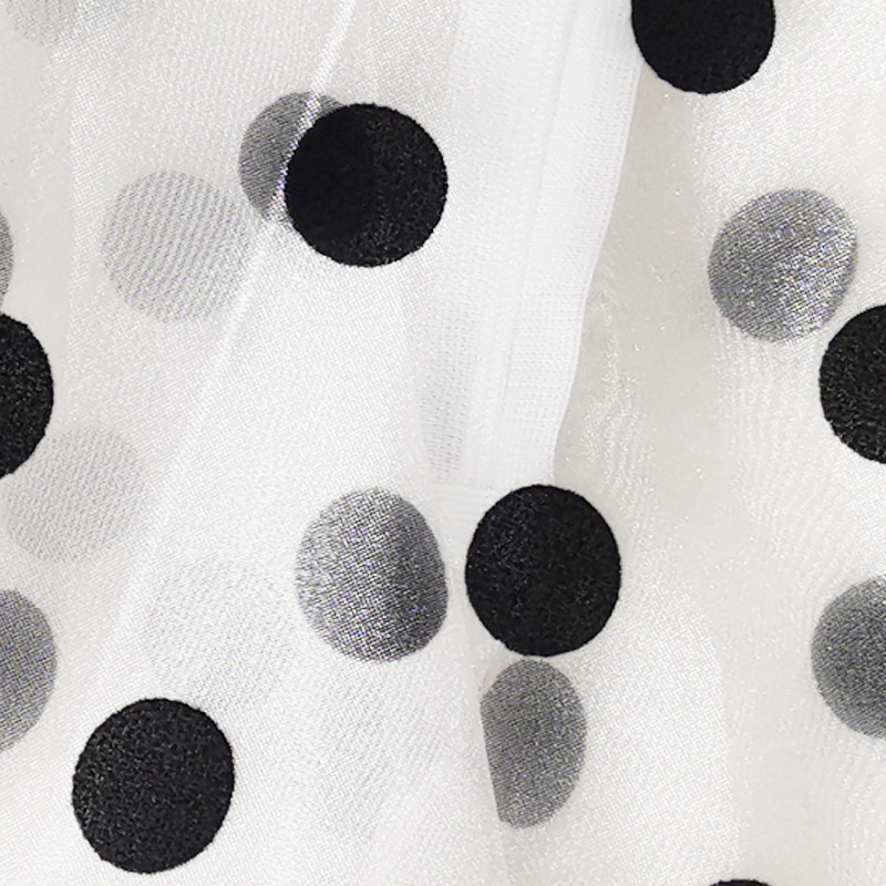 see-through Dot printed Bandage short sleeve Top NSKNE130097