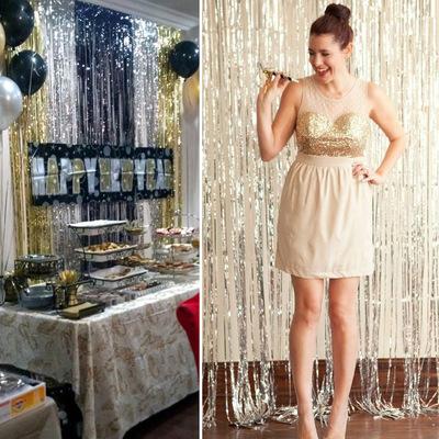 Cortina seda lluvia 1m, fábrica directa, decoración fiesta cumpleaños