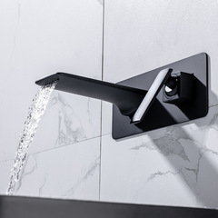 Wall-mounted Artistic Face Basin Faucet for Bathroom Home Use Full Copper Concealed Surface Basin Faucet Hotel Style AM1019