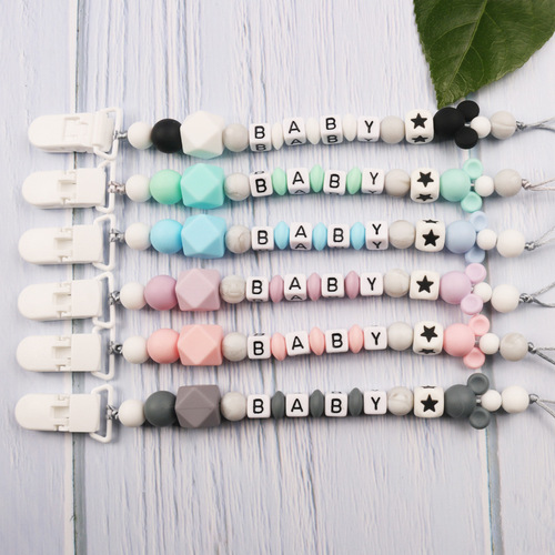 Amazon AliExpress baby pacifier anti-drop chain cartoon silicone pacifier chain teether chain baby products