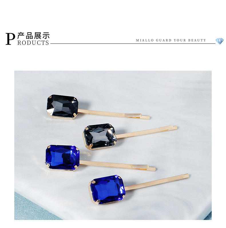 Women'S Gender Korean Jewelry Hairpin Sweet Girl Crystal Word Clip Advanced Gray Diamond Hairpin Wholesale Nihaojewelry