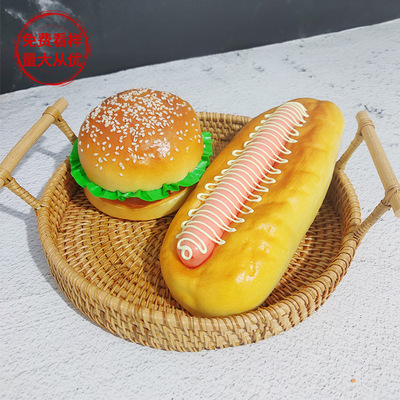仿真热狗模型火腿肠食物道具PU玩具软装摄影橱窗展示家居装饰摆设