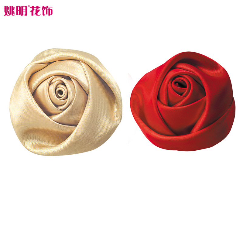Cinta tejida a mano Rose Bud diámetro 6cm de ancho tridimensional Rosa flor accesorios DIY poliéster cinta flor brote