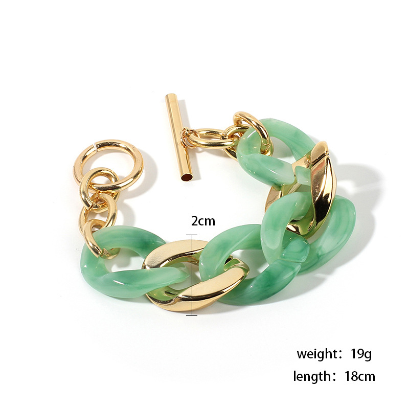 Cartoon Style Color Block Resin Plating Gold Plated Women's Bracelets display picture 1