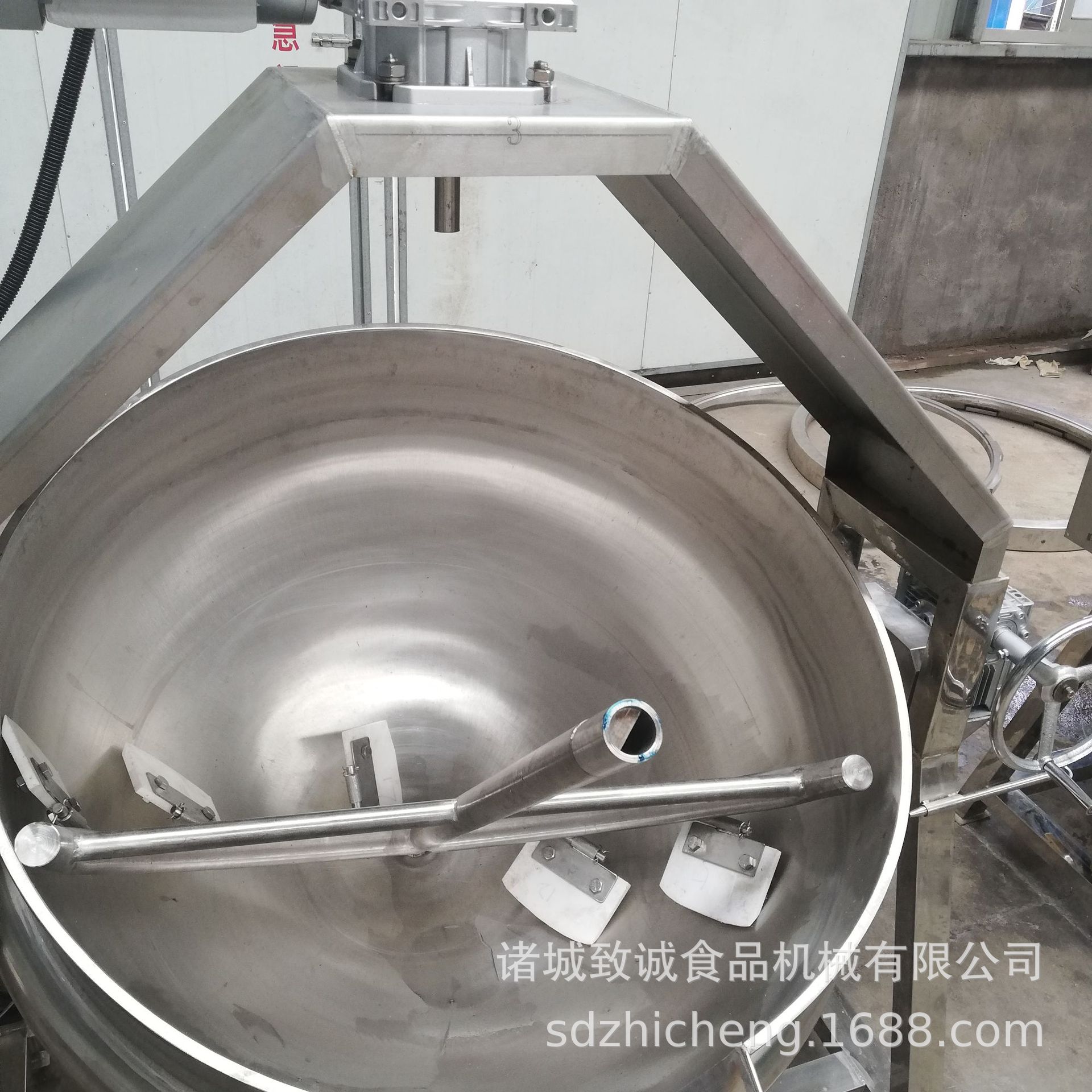 不锈钢电加热食品卤煮夹层锅 摇摆式可拆卸搅拌糖浆果酱熬煮锅