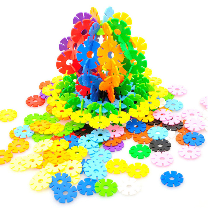 Snowflake Building blocks children Puzzle Assemble Fight inserted toys kindergarten desktop Build Building block toy Manufactor Direct selling