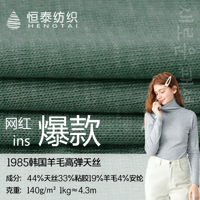 韩国羊毛天丝面料 140g针织粘胶高弹