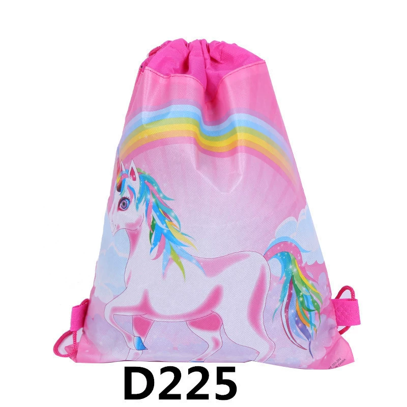 Drawstring Backpack Cartoon Storage Bag, Non-woven Double-Sided Pocket, 34×27 cm