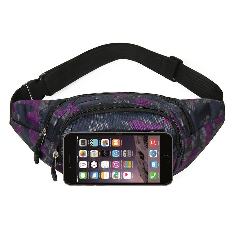 Tendencia de la moda bolso de la cintura de las mujeres deportes bolso crossbody impermeable bolso de pecho de los hombres al aire libre bolsa de teléfono de impresión multifuncional