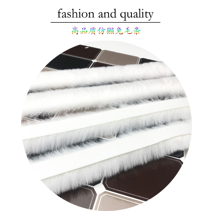 仿獭兔毛毛条人造毛毛边帽条门襟袖口毛边唐装汉服辅料旗袍花边批|ms