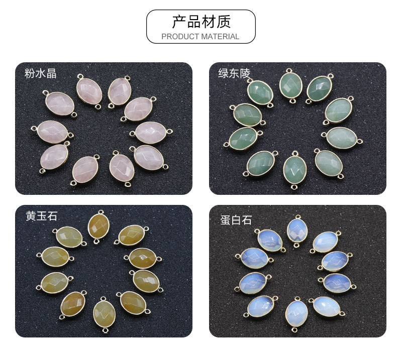 Crystal Agate Gemstone Edging Pendant Wholesale display picture 8