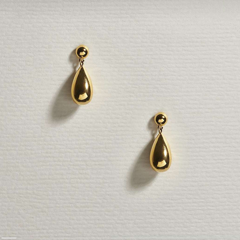 Fashion Solid Color Titanium Steel Water Drop Earrings 1 Pair display picture 4