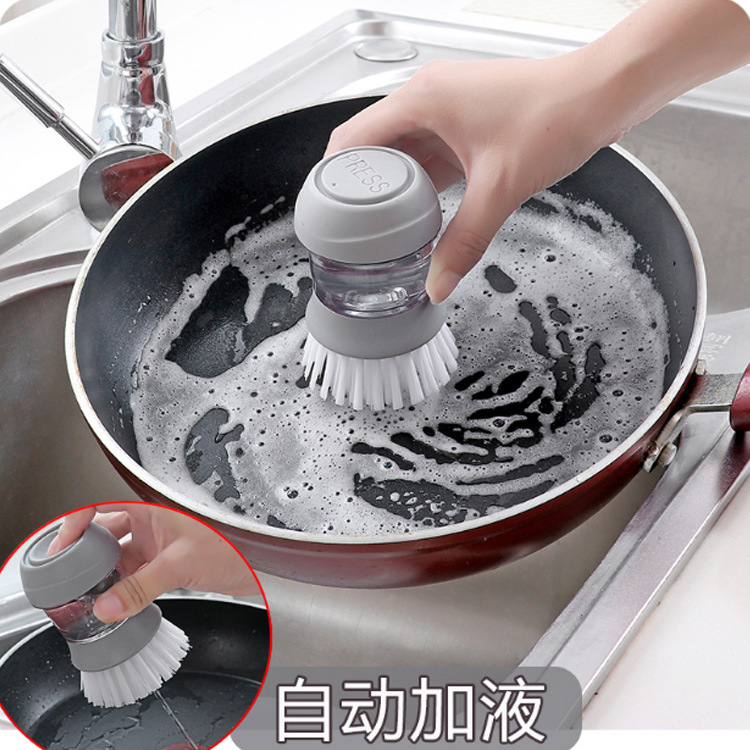 Automatic liquid addition brush pot with...