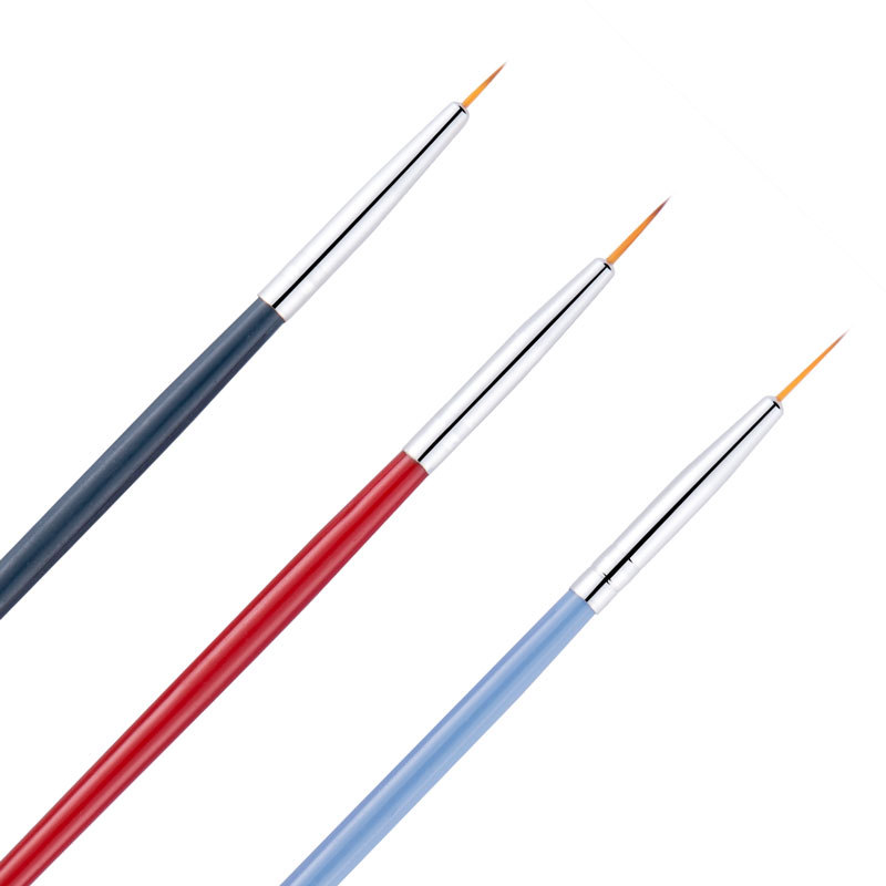 厂家供应 美甲拉线笔刷套装 三色杆超细彩绘勾边线拉花笔美甲工具