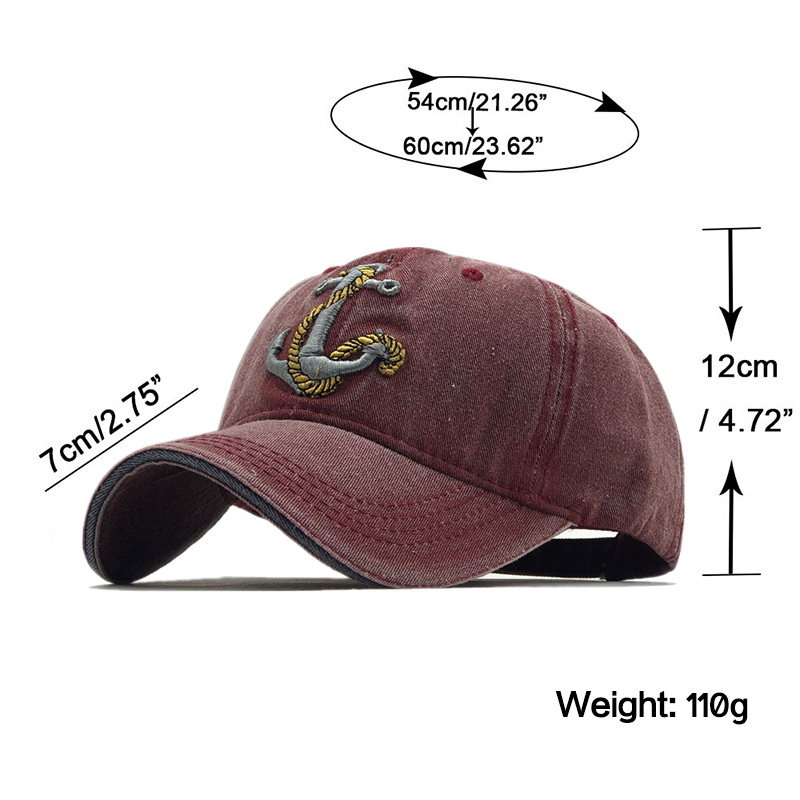 Herr baseballkeps i denim med broderat ankare_voghion.com