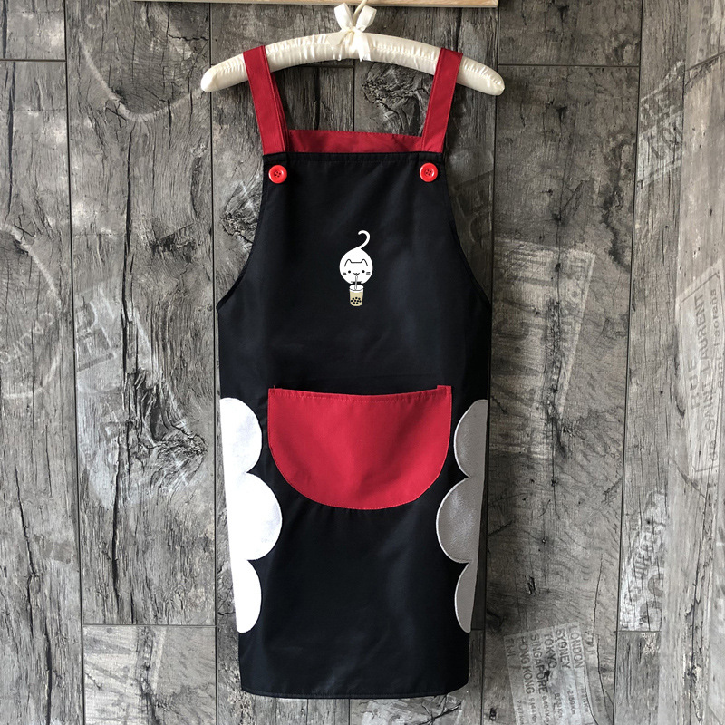 Leche té gato + correa de mano borrable impermeable oso negro rojo bolsillo + IMPRESIÓN