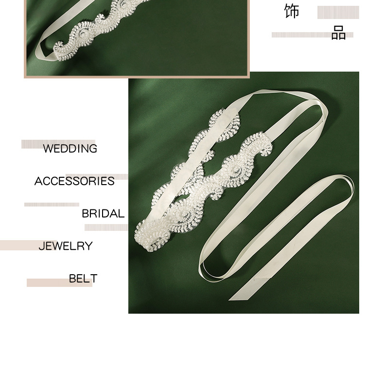 Korean Bridal Accessories Elegant Satin Ribbon Lace Flower Simple Fabric Belt display picture 3