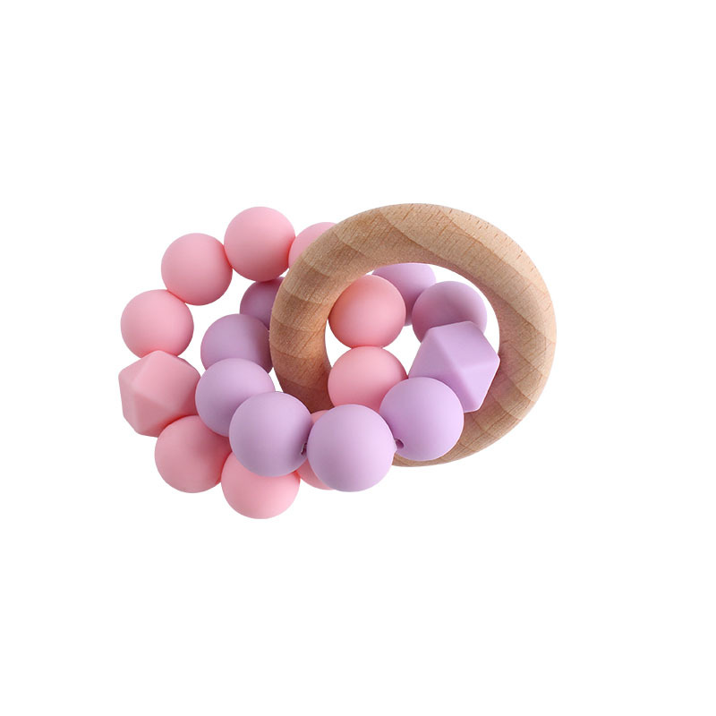 Bebé creativo Beech anillo de juguete teether nuevo octogonal silicona teether pulsera bebé entrenamiento teether palo