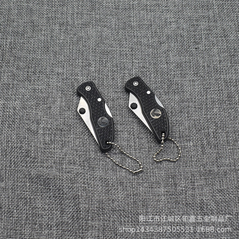 厂家生产ABS胶柄小折刀 不锈钢花纹折叠小刀户外随身便携礼品刀具