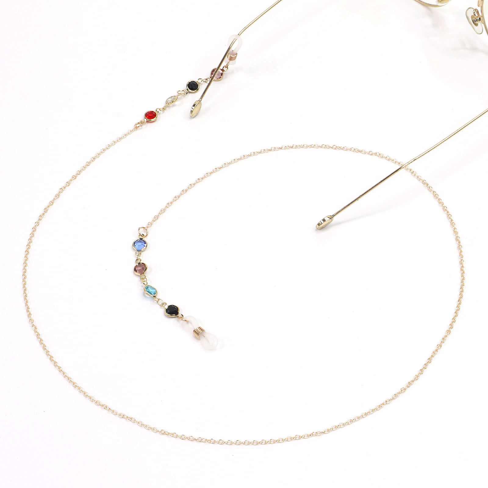 20g Weight Metal Material Gold, Silver Color Korean Color Diamond Chain Sunglasses Chain Myopia Glasses College Style Glasses Rope Glasses Hanging Chain Wholesale Nihaojewelry 无