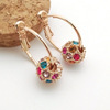 Crystal, one bead bracelet, earrings, Korean style, wholesale