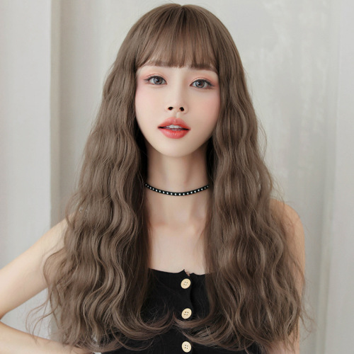  wig female long hair curly hair full head type new net of natural corn long wool volumes