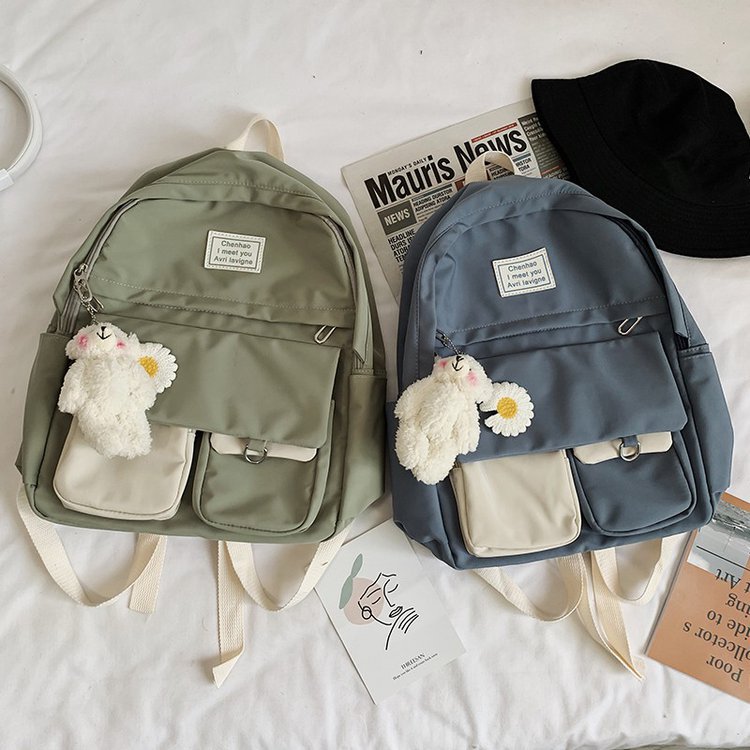 Koreanische Version Von Ulzzang College-stil, Altmodisch, Kleines Frisches Mädchen, Farblich Kontrastierende Schult Asche, Japanischer All-match-studenten Rucksack display picture 27