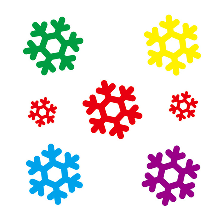 彩色圣诞贴纸 窗贴 玻璃贴圆纸筒包装 无胶静电窗贴圣诞节装饰品