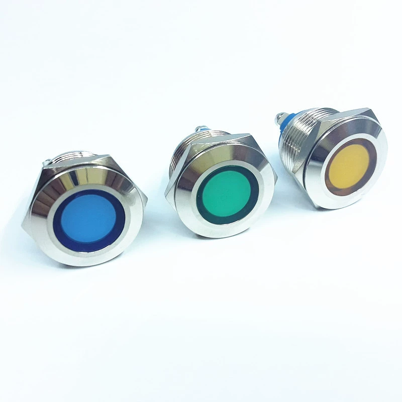 Metal indicator lamp, power supply, lights, 19mm, 19mm