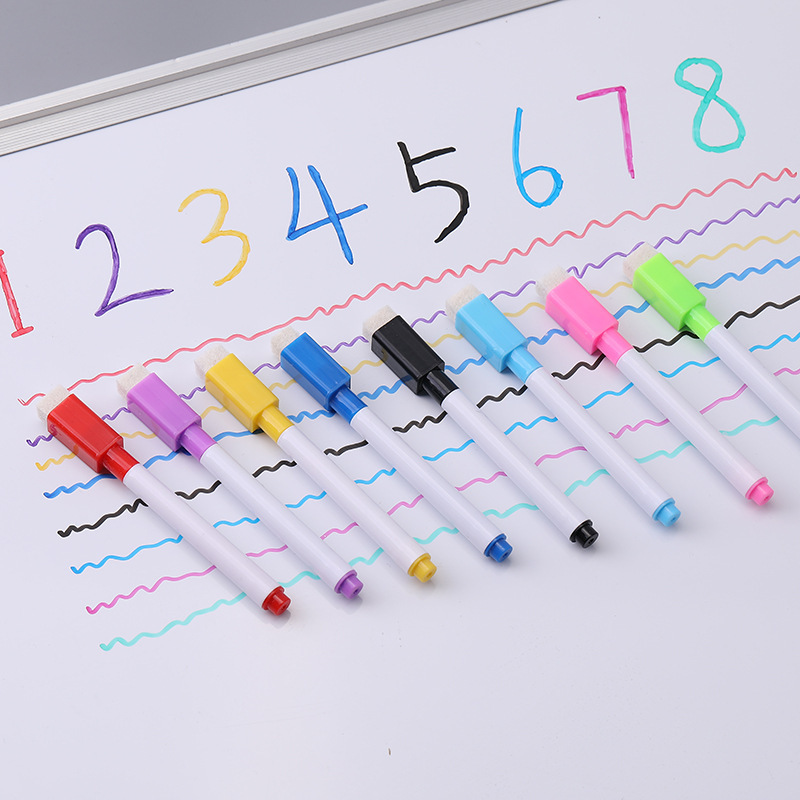 Children's Erasable Whiteboard Pens8 Colors Tape-free Brush Color Thin Pens Direct Office Cultural And Educational Whiteboard Pens