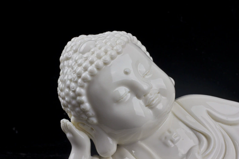 Small ceramic reclining Buddha Tathagata Buddha safety decoration car interior decoration Amitabha Sakyamuni Buddha