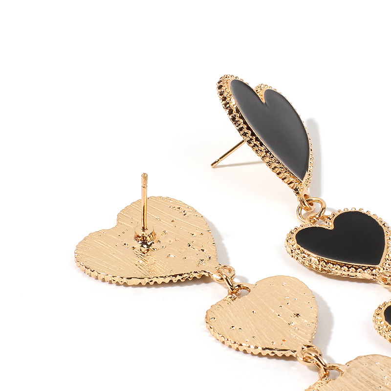 19g Weight Earrings, Ear Studs Classification Wedding, Travel Occasion Alloy Material Heart Pattern Women'S Gender Fashion Style White, Red, Black Color Fashion Heart Alloy Drop Earrings 12