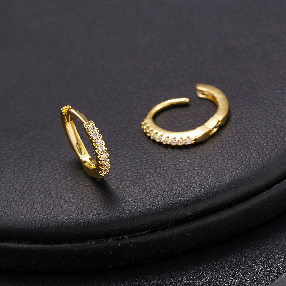 Lady Geometric Zircon Earrings display picture 5