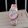 Fashionable silica gel watch, quartz hair band, flowered, boho style