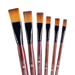 Flat-top Nylon Hair Oil Painting Brushes, 6 Pieces Watercolor Gouache Painting Brush Set Art Painting Acrylic Brush Wholesale