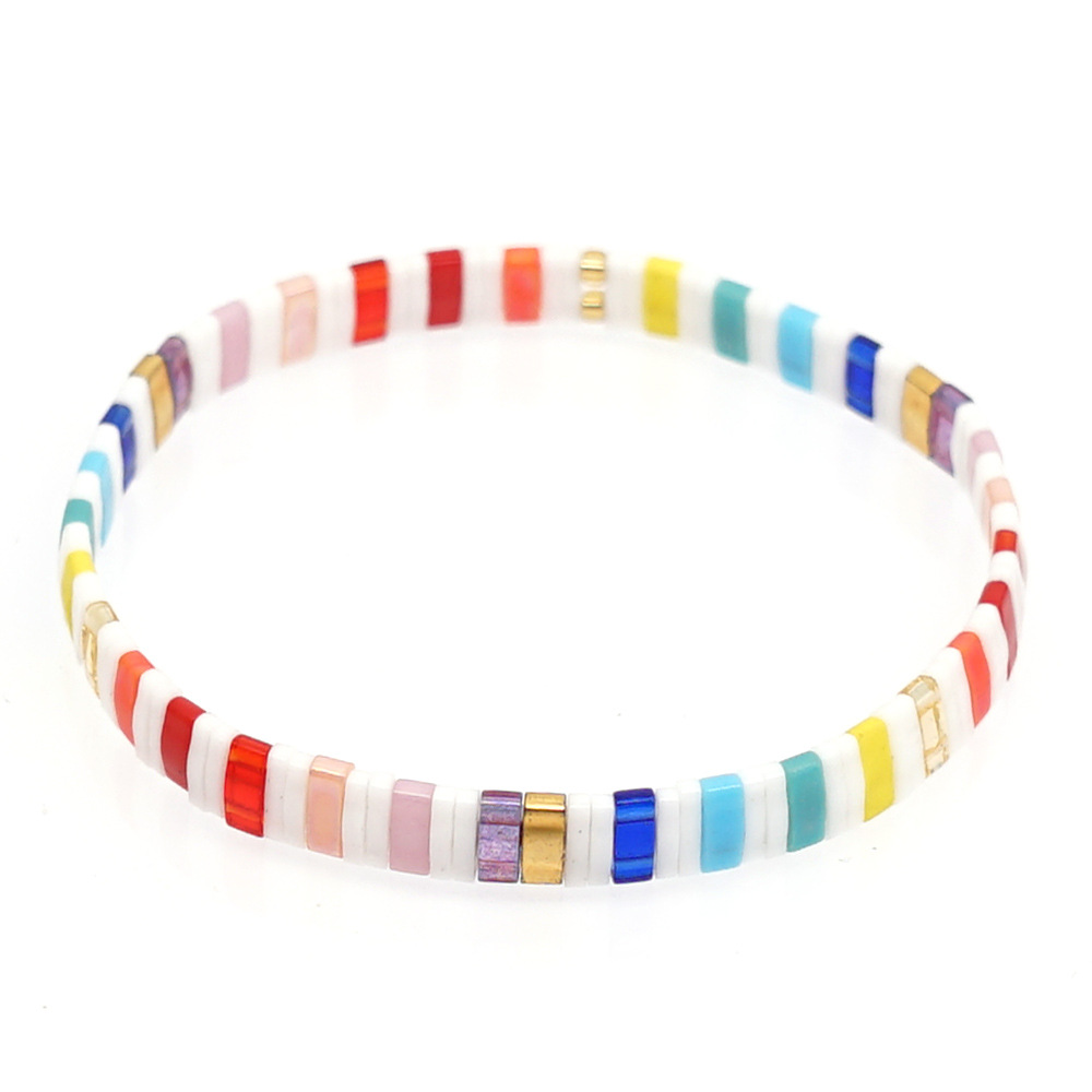 Kreative Böhmische Regenbogen Tila Reisperlen Handgemachtes Perlenarmband display picture 2