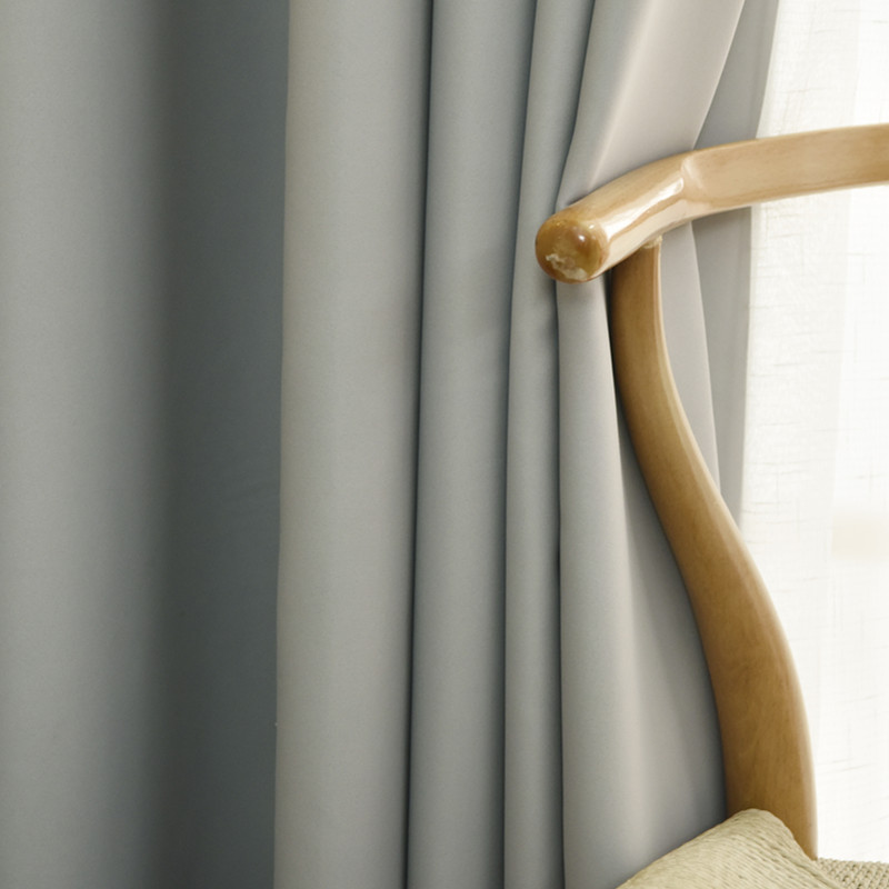 High-precision Imitation Silk Solid Color Curta Fully Blackout Andulated Hotel Curtain Fabric Nordic Style