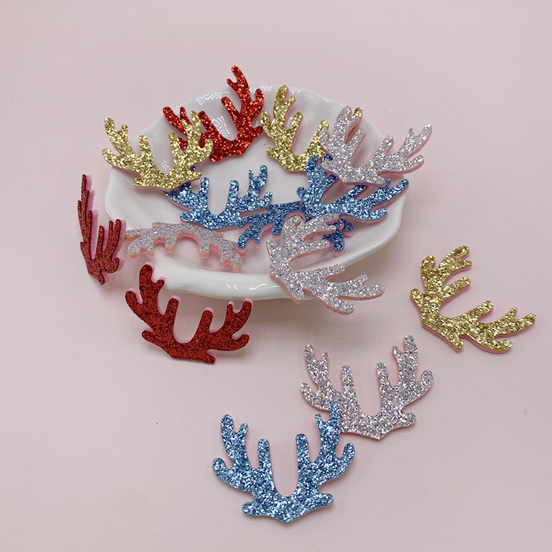 Navidad niños joyería horquilla DIY material de dibujos animados lindo oro en polvo corbata decoración suministros accesorios para el cabello