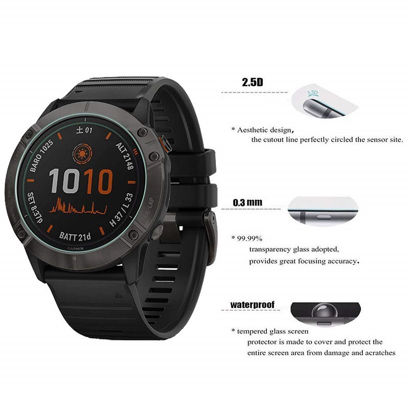 Applicable to Jiaming FENIX6 6SPRO tempered glass film Garmin 6X Pro watch screen protection film