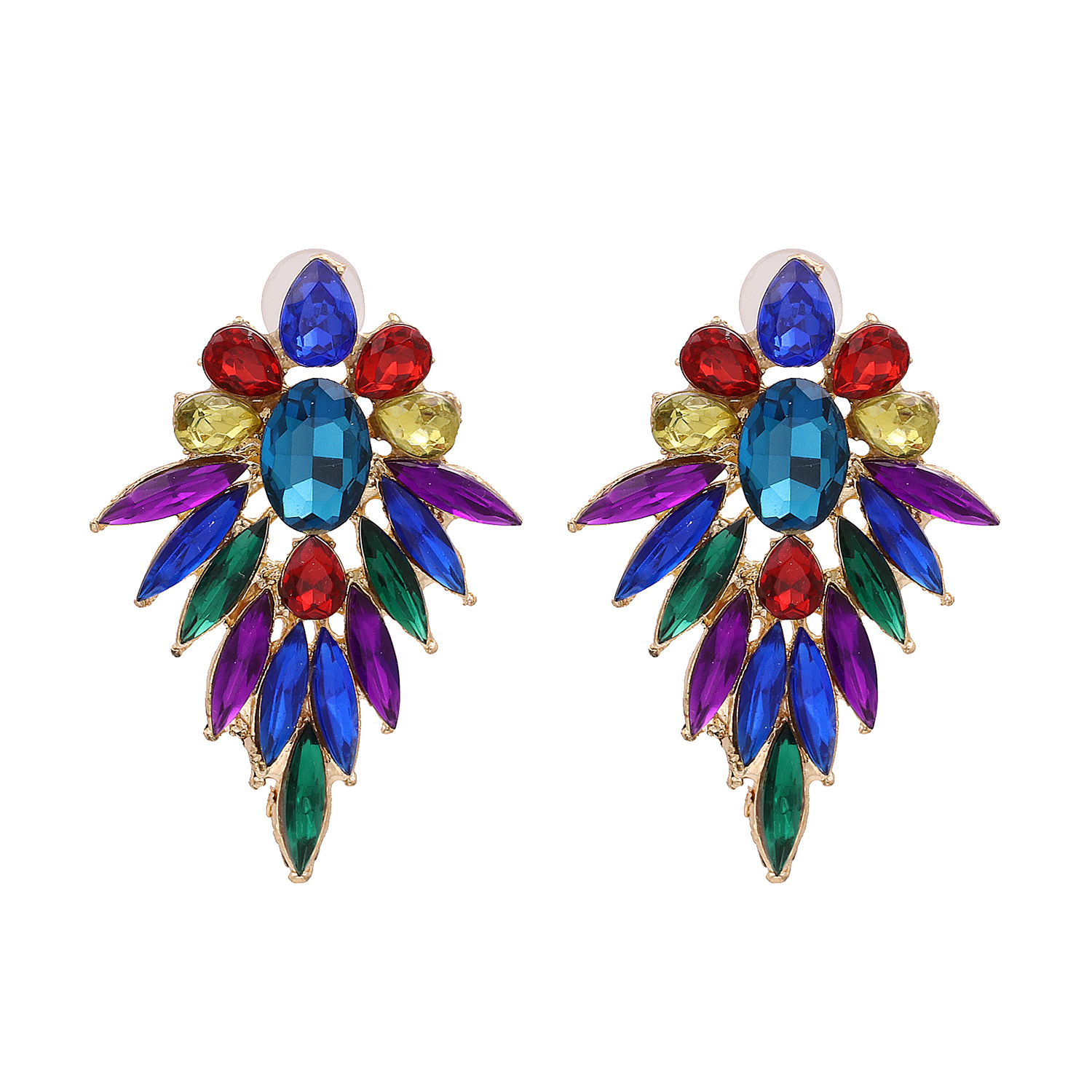 New Fashion Geometric Retro Colored Flower Earrings Wholesale display picture 7