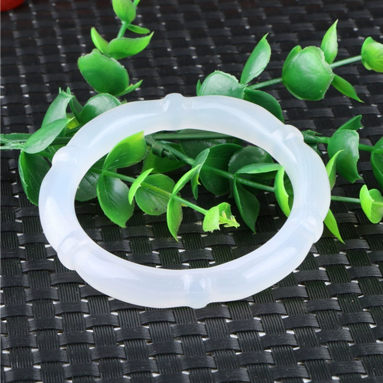 Agate bamboo bracelet with pigtail jade