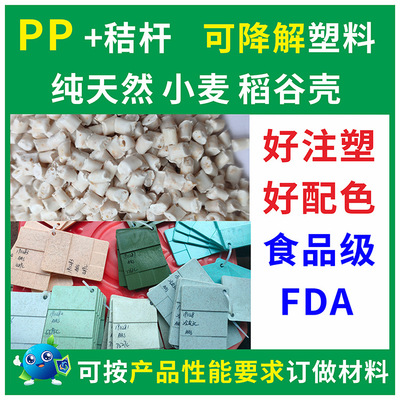 PP Demote Plastic Wheat Straw Chaff Biology Composites tableware Biology Degradation Food grade FDA