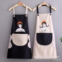 Cute Japanese-style apron, waterproof and oil-proof, household kitchen cooking, washable handkerchief waist apron for women, custom logo workwear
