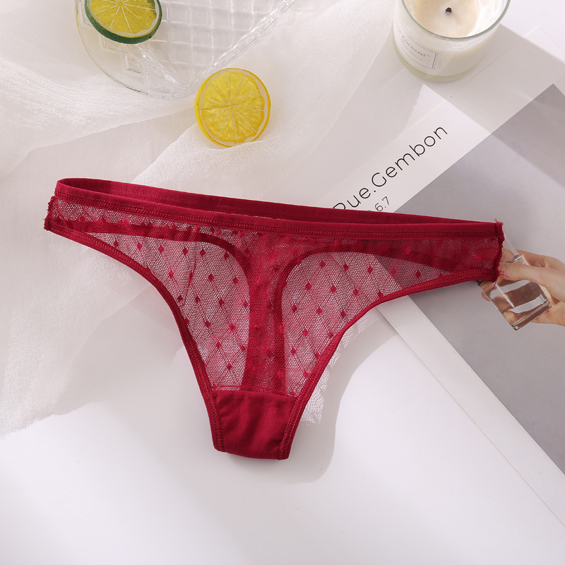 Solid Color Seamless Breathable Invisible Low Waist Thong Panties display picture 2